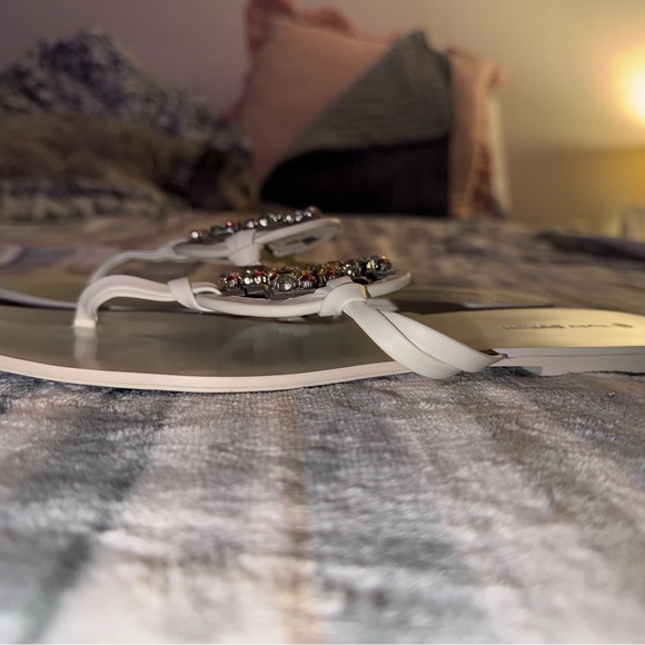 Tory Burch-Miller Sandals in Cream/White w/Colorful Embellishments-Size 10 - Picture 5 of 9